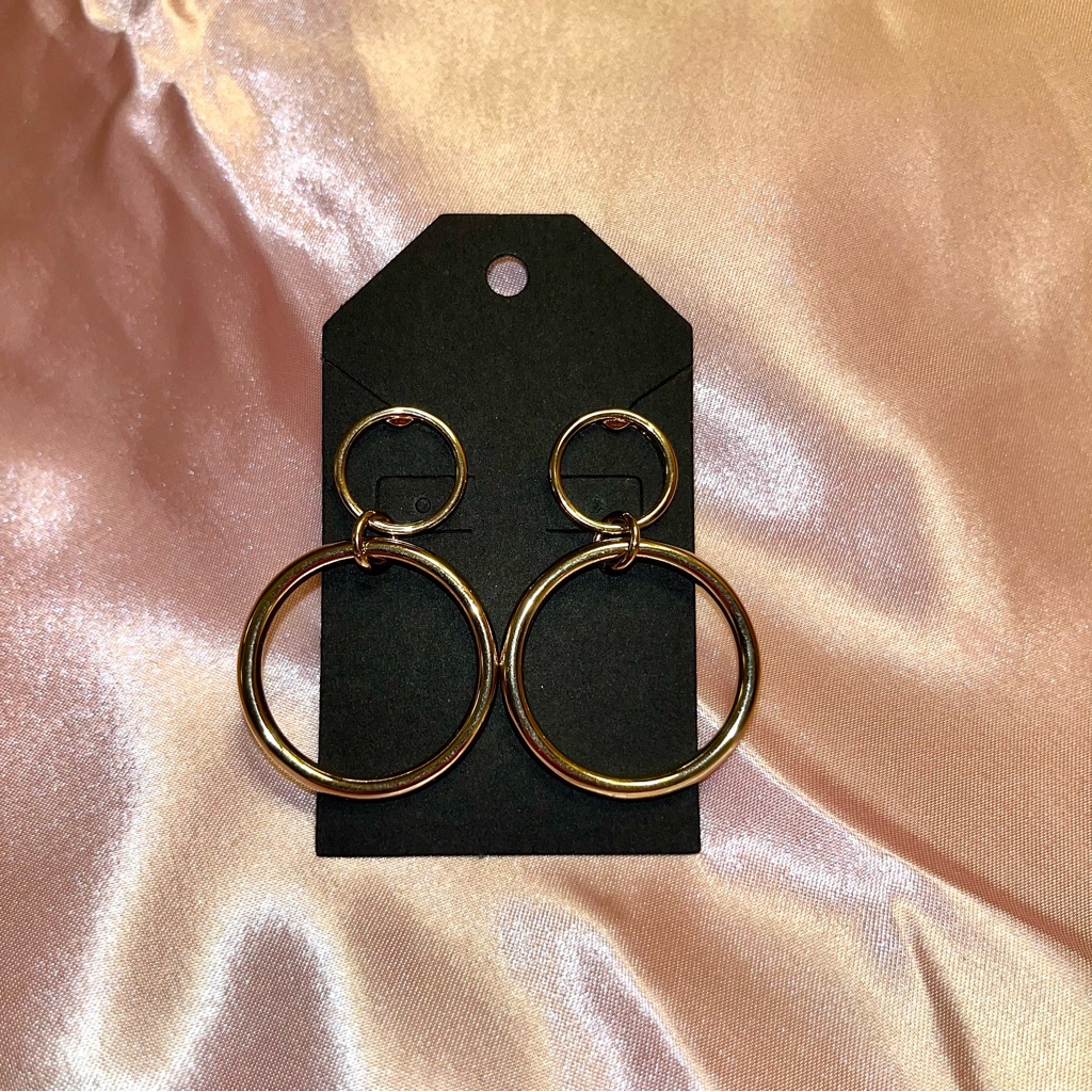 Nine West Double Circle Gold Tone Earrings - Nwot 18$